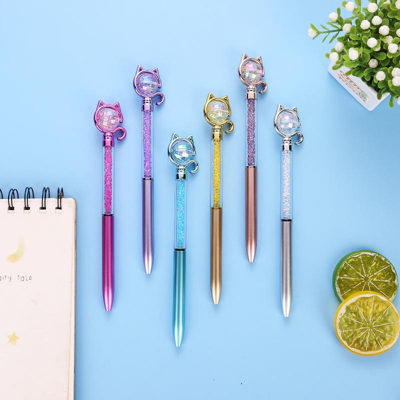 Stationery Supplier - /KQM/2pc Creative Shining Rhinestone Pen Cartoon