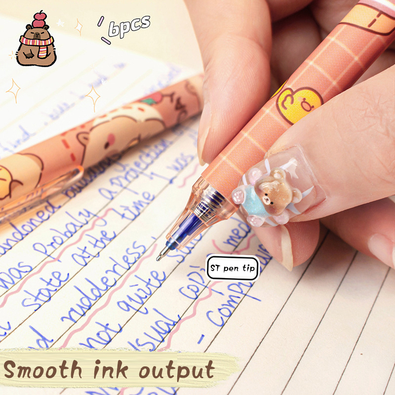 Cute Capybara Gel Pens - 6Pcs  - Stationery Supplier recension och pris